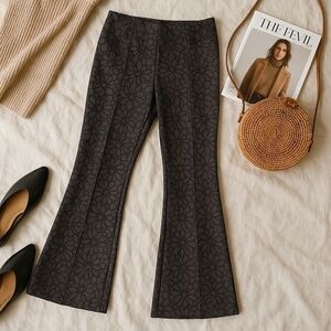 Brown Flare Boot Cut Pants with Classic Fit